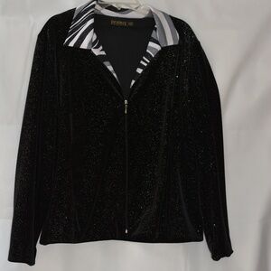 PicaDilly Black Sparkly Velvet Jacket SZ L